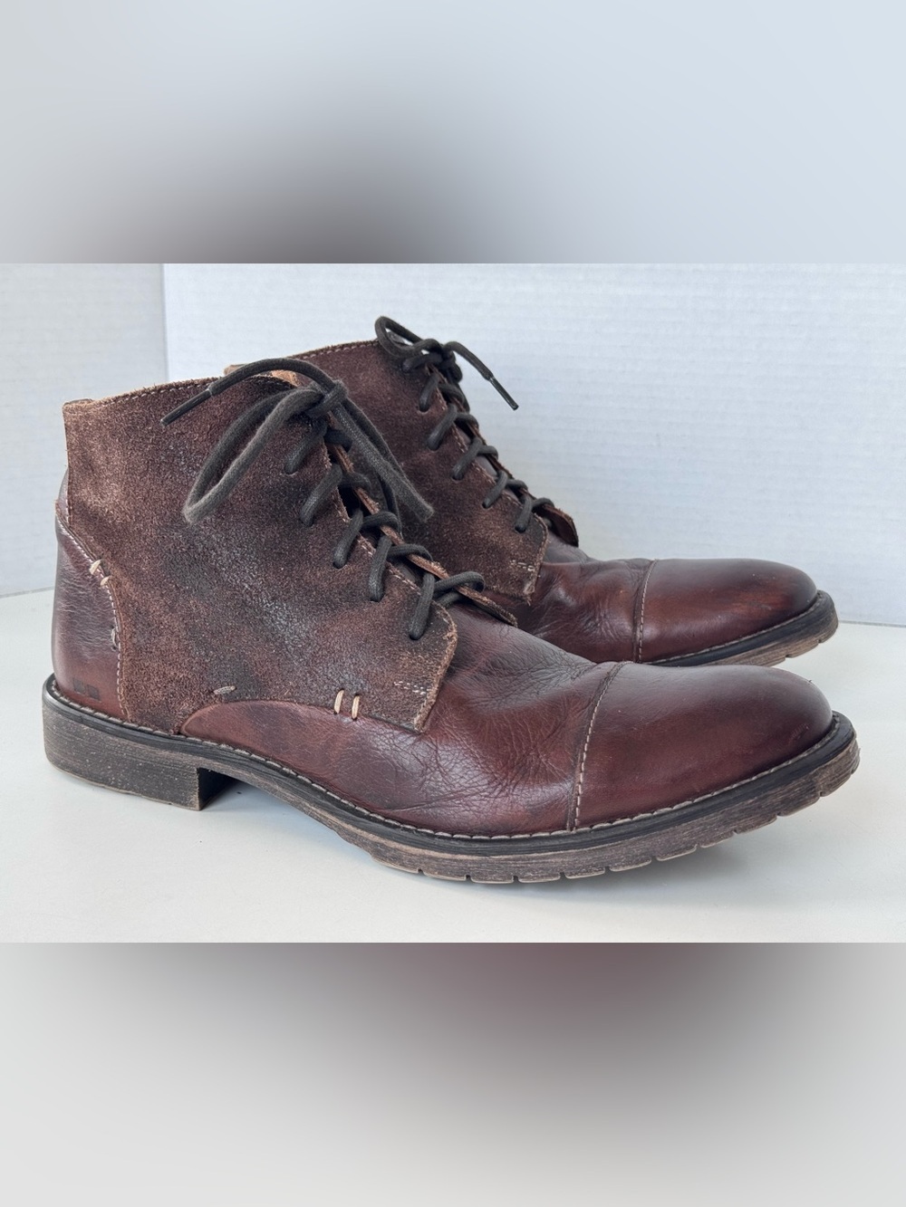 Bed Stu Dreck Brown Leather Lace Up Casual Dress Boot Shoes Men's Size 9